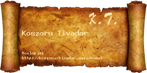 Koszoru Tivadar névjegykártya