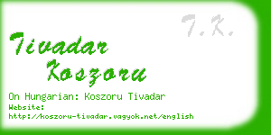 tivadar koszoru business card